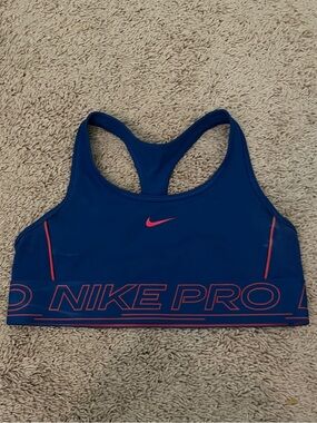 Nike Royal Blue with Pink Accent Racerback Sports Bra